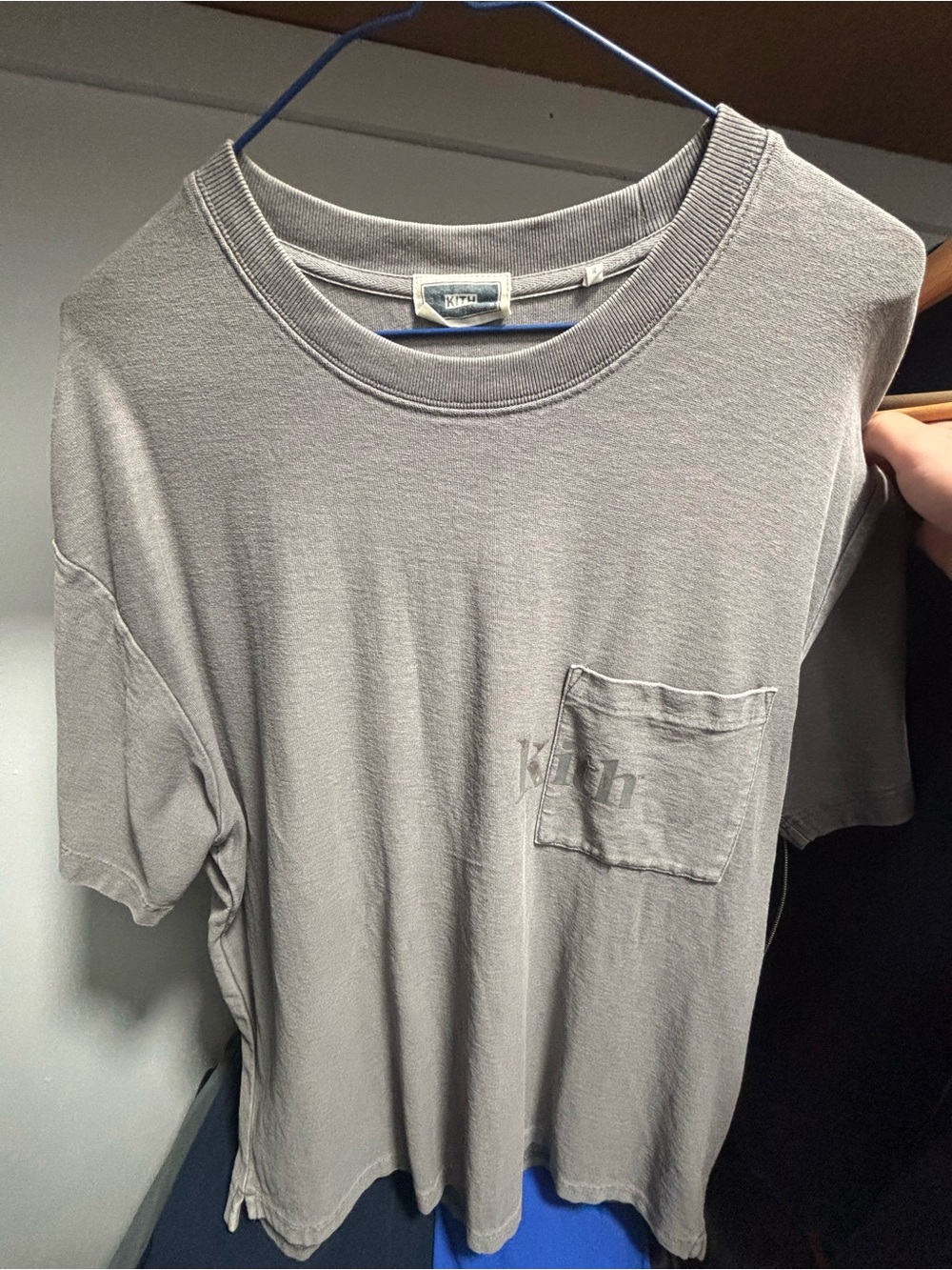 Kith Short-Sleeve Pocket Tee in Faded Taupe Gray